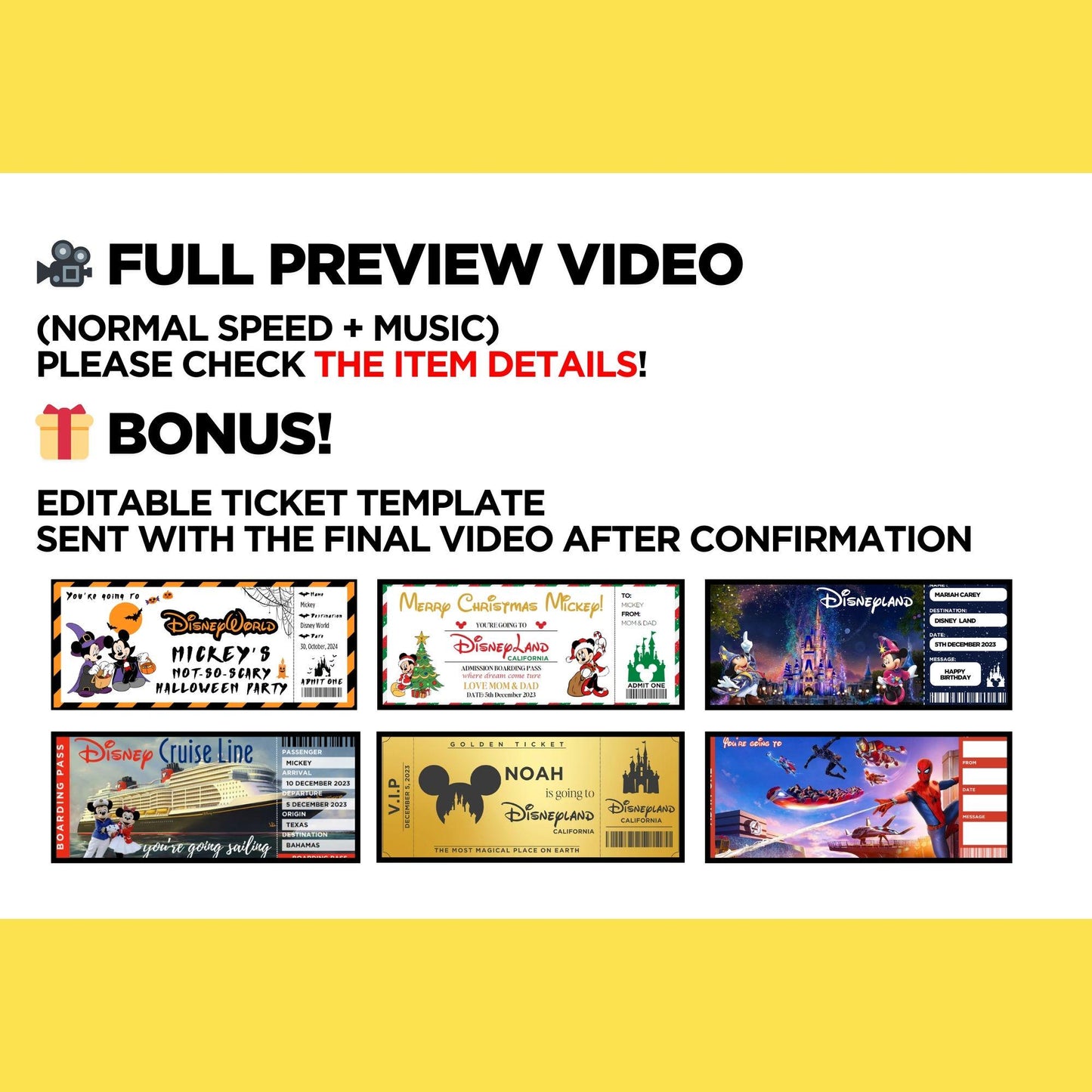 Personalized Disney Trip Surprise Reveal Video Message Mickey Minnie Call Kids Going to Disney World Disneyland Paris California DisneyWorld