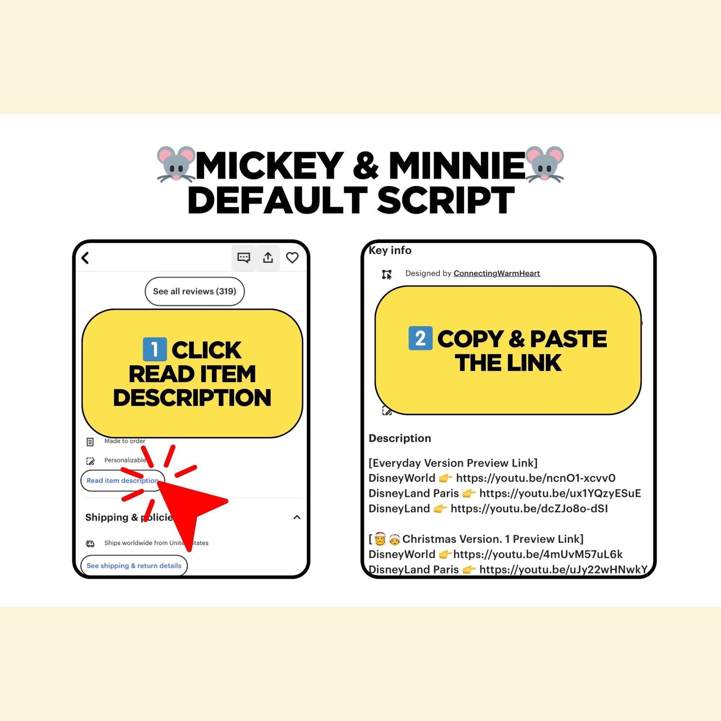 Personalized  Disneyworld Disneyland Surprise Trip Reveal Video Message Mickey Minnie Kids Magical Disney World Florida California Paris