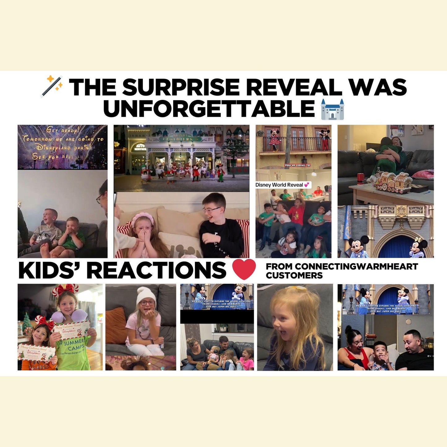 Personalized  Disneyworld Disneyland Surprise Trip Reveal Video Message Mickey Minnie Kids Magical Disney World Florida California Paris