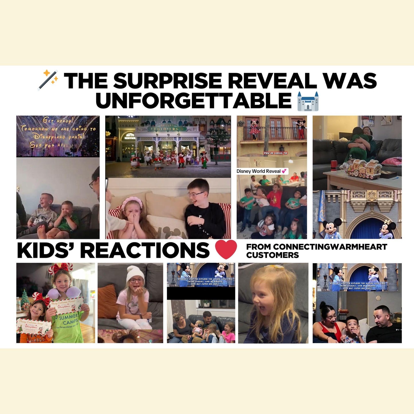 Personalized Surprise Trip Reveal Video Message Movie Mouse Kids Family Magical World Land Theme Park Orlando Florida California Paris