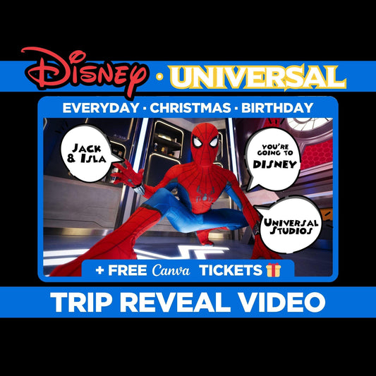 Personalized Spiderman Message Trip Reveal Video Surprise Kids Family Universal World Land Theme Orlando Florida California Paris Studios