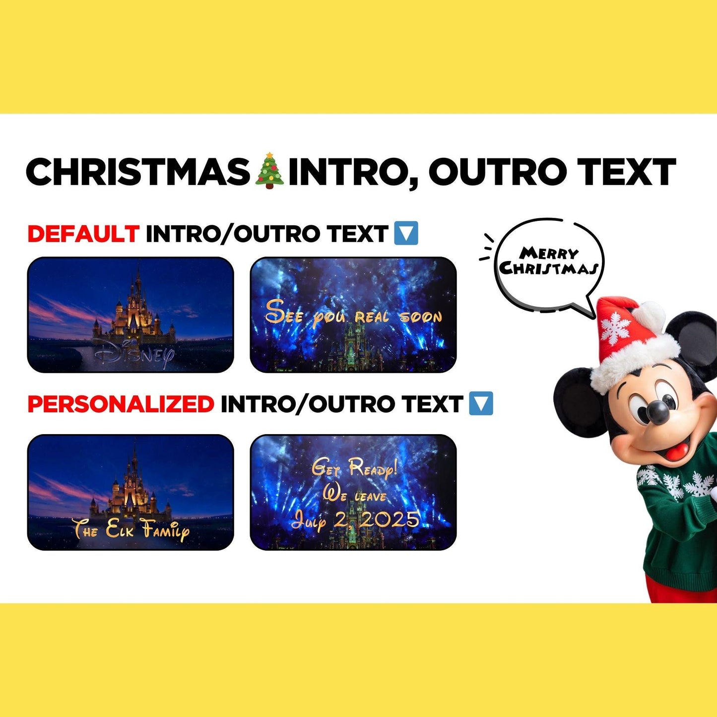 Personalized Disney Trip Surprise Reveal Video Message Mickey Minnie Call Kids Going to Disney World Disneyland Paris California DisneyWorld