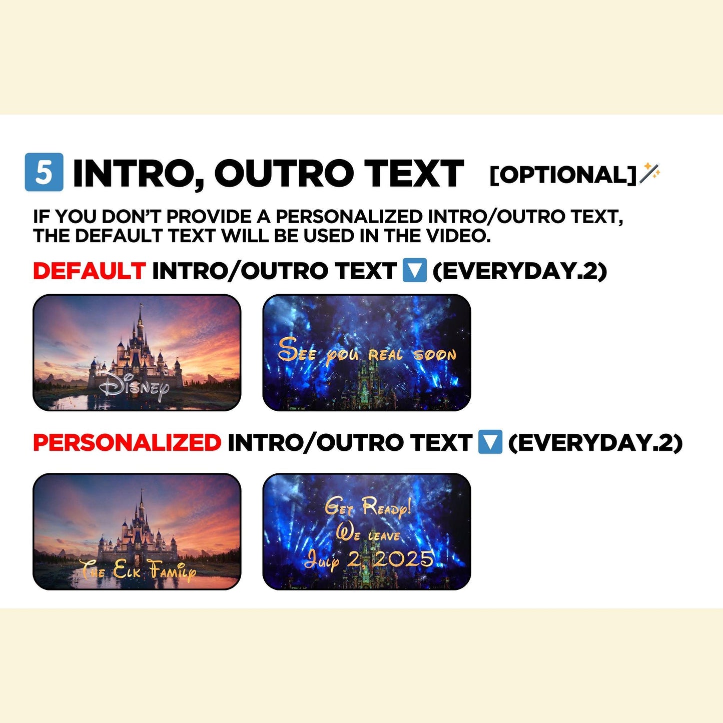 Personalized  Disneyworld Disneyland Surprise Trip Reveal Video Message Mickey Minnie Kids Magical Disney World Florida California Paris