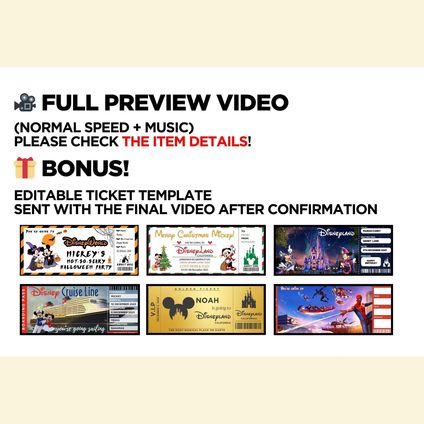 Halloween Personalized Surprise Trip Reveal Video Message Movie Mouse Kids Family World Land Theme Park Orlando Florida California Paris