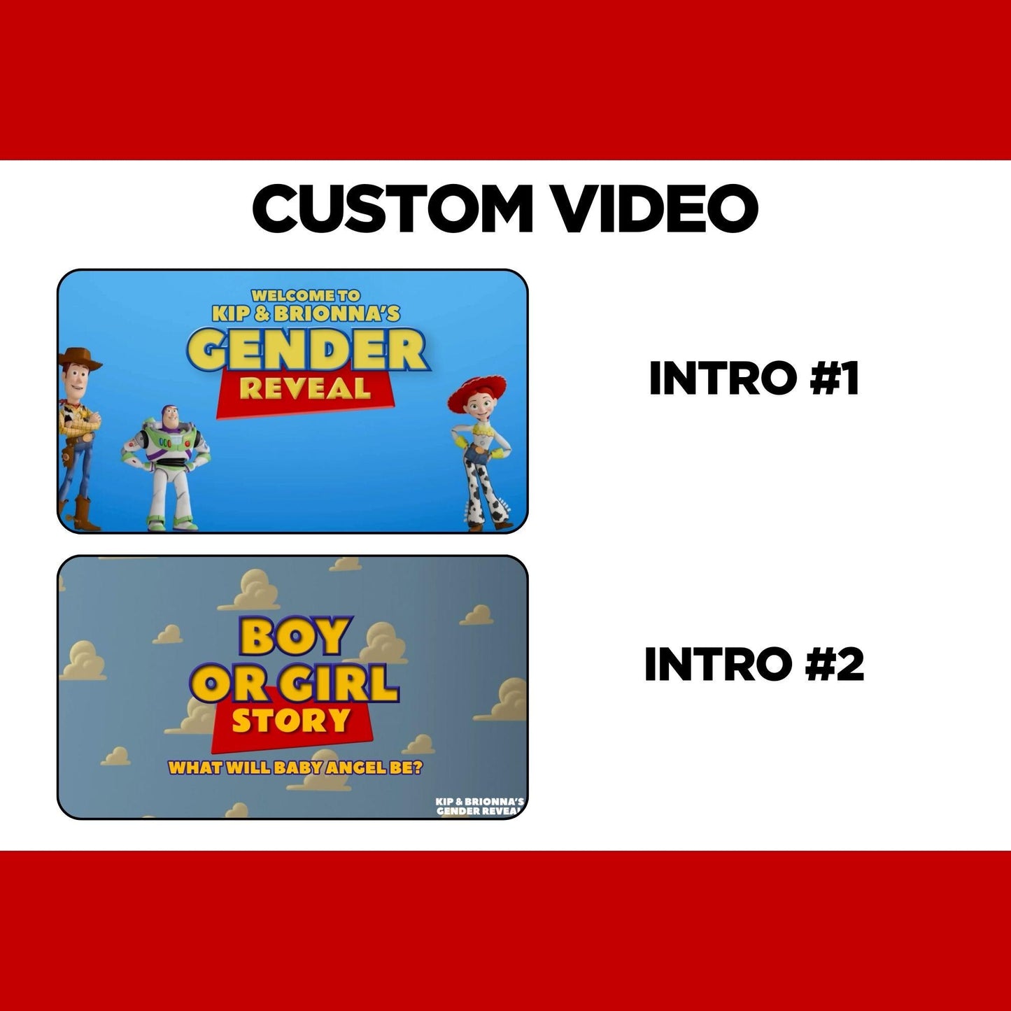 Personalized Girl Toy Story Gender Reveal Video Announcement, It's a Girl Gender Reveal Movie to Suprise, Gender Reveal Idea Unique