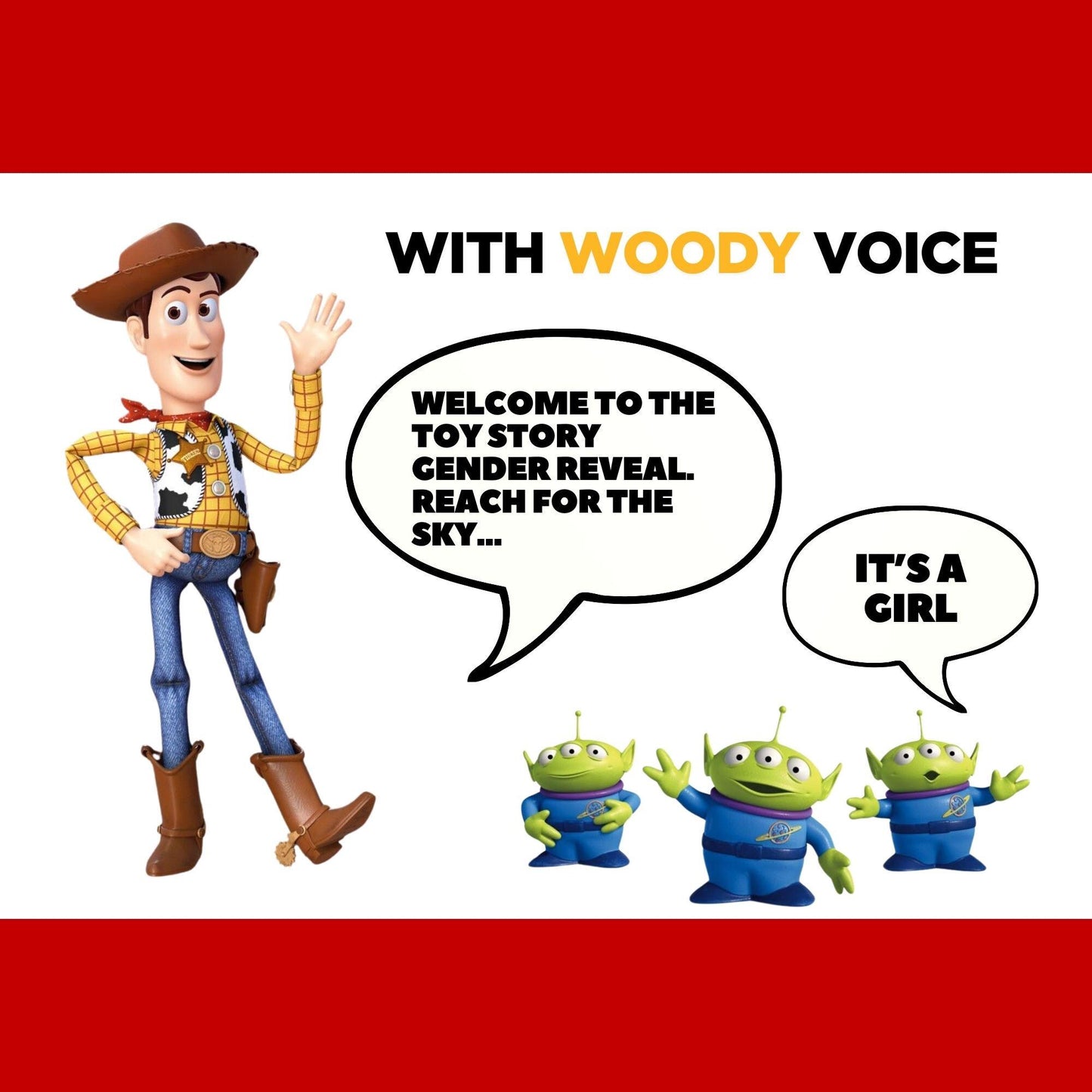 Personalized Girl Toy Story Gender Reveal Video Announcement, It's a Girl Gender Reveal Movie to Suprise, Gender Reveal Idea Unique