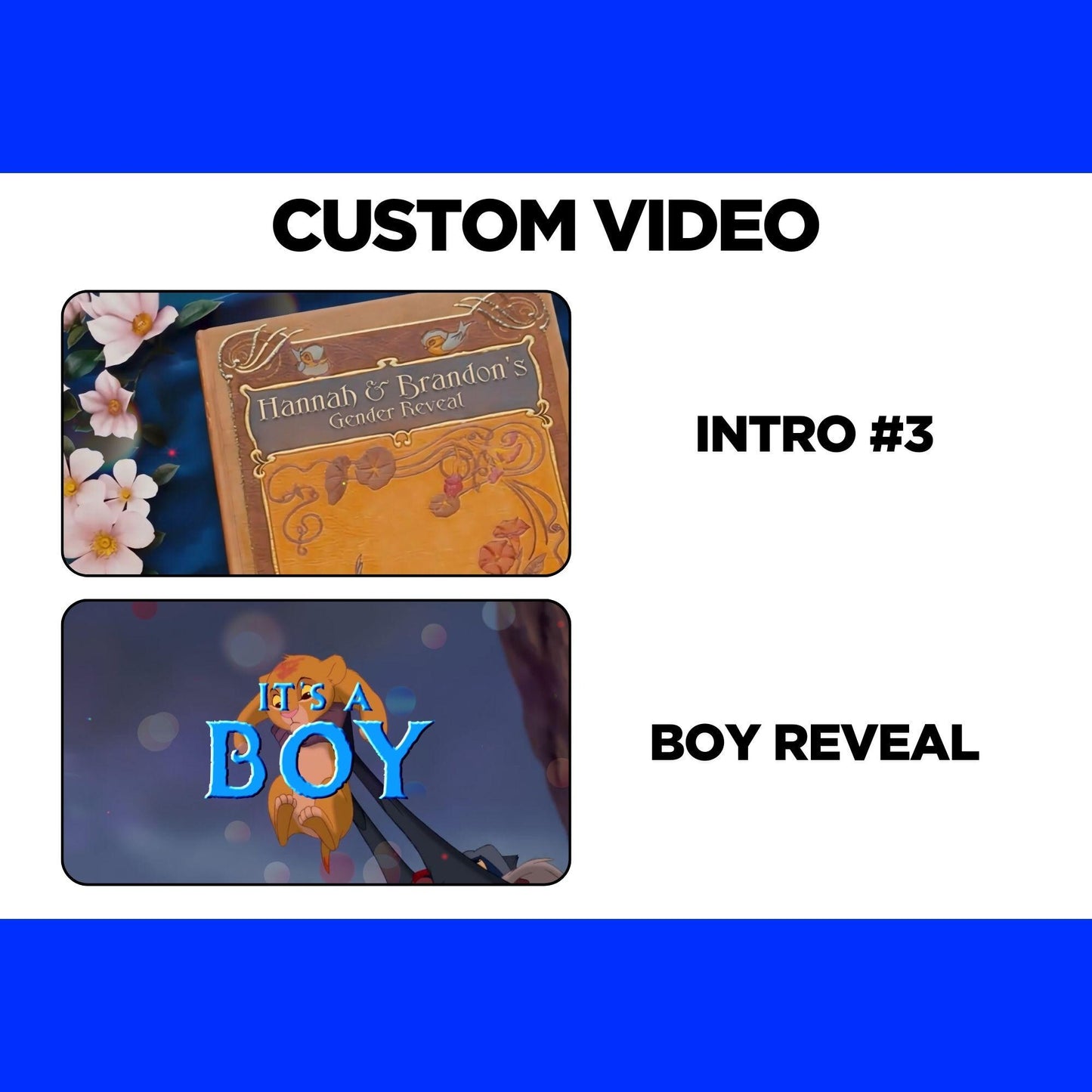 Personalized Boy Enchanted Gender Reveal Video Announcement, Enchanted Storybook Gender Reveal Movie,  It's a BoyGender Reveal Idea