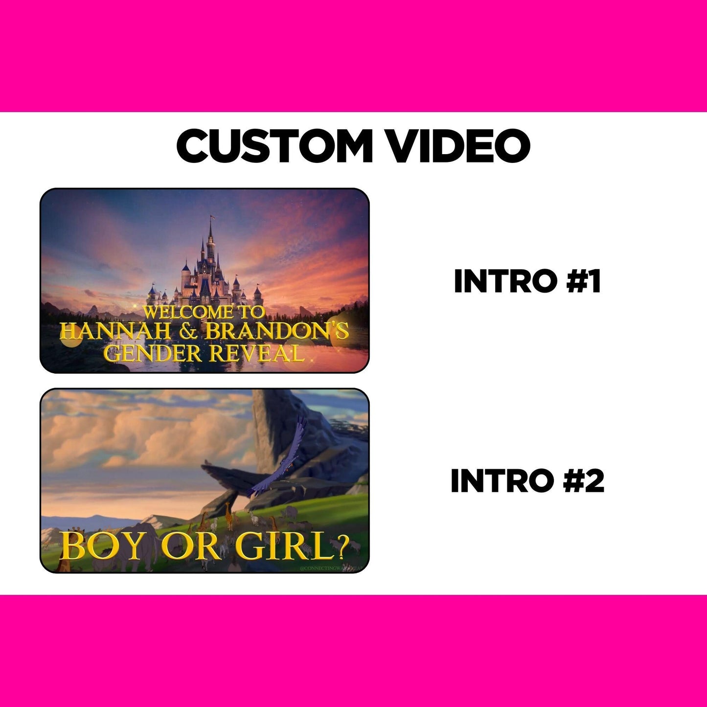 Personalized Girl Lion King Gender Reveal Movie Announcement, It's a Girl Gender Reveal Video to Suprise, Gender Reveal Idea Unique Confetti