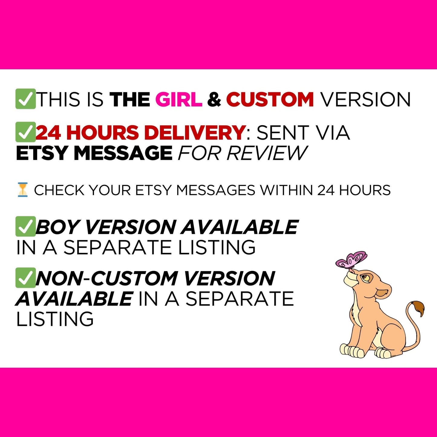 Personalized Girl Lion King Gender Reveal Movie Announcement, It's a Girl Gender Reveal Video to Suprise, Gender Reveal Idea Unique Confetti