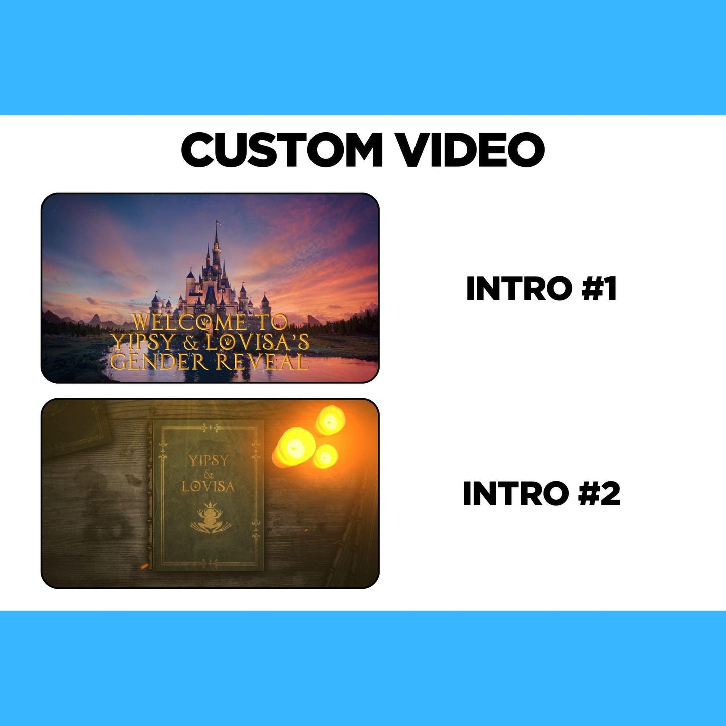 Personalized Boy The Princess and The Frog Gender Reveal Video Announcement, Tiana Storybook Gender Reveal Movie,  It's a Boy Gender Reveal