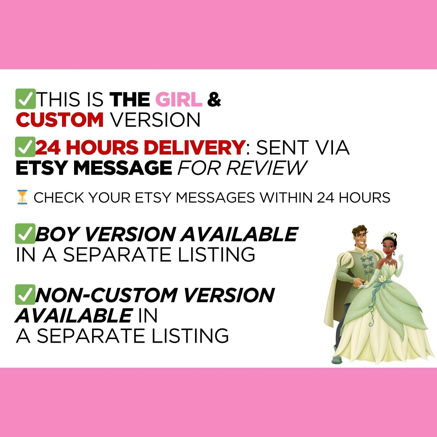Personalized Girl The Princess and The Frog Gender Reveal Video Announcement, Tiana Storybook Gender Reveal Movie,  Its a Girl Gender Reveal