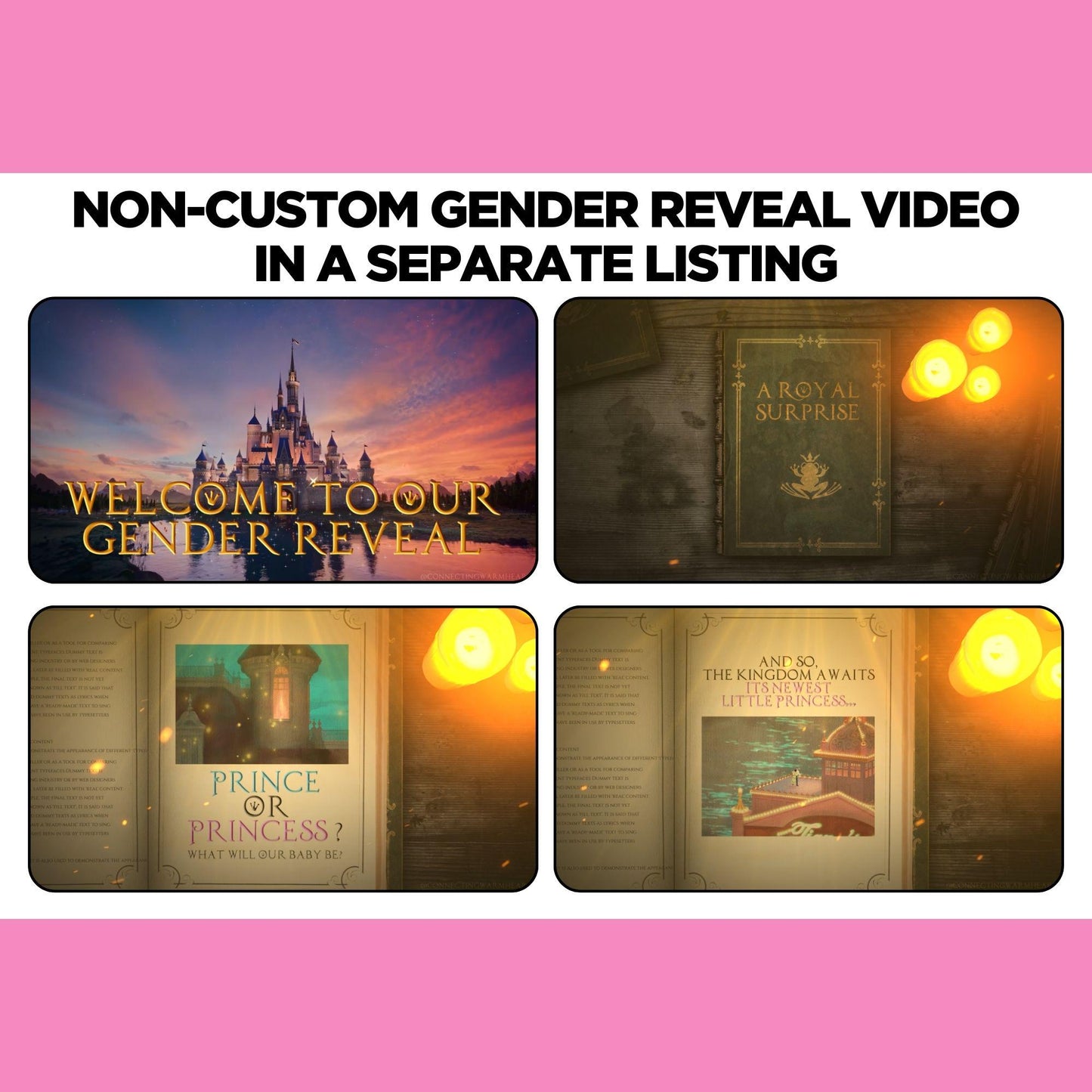 Personalized Girl The Princess and The Frog Gender Reveal Video Announcement, Tiana Storybook Gender Reveal Movie,  Its a Girl Gender Reveal