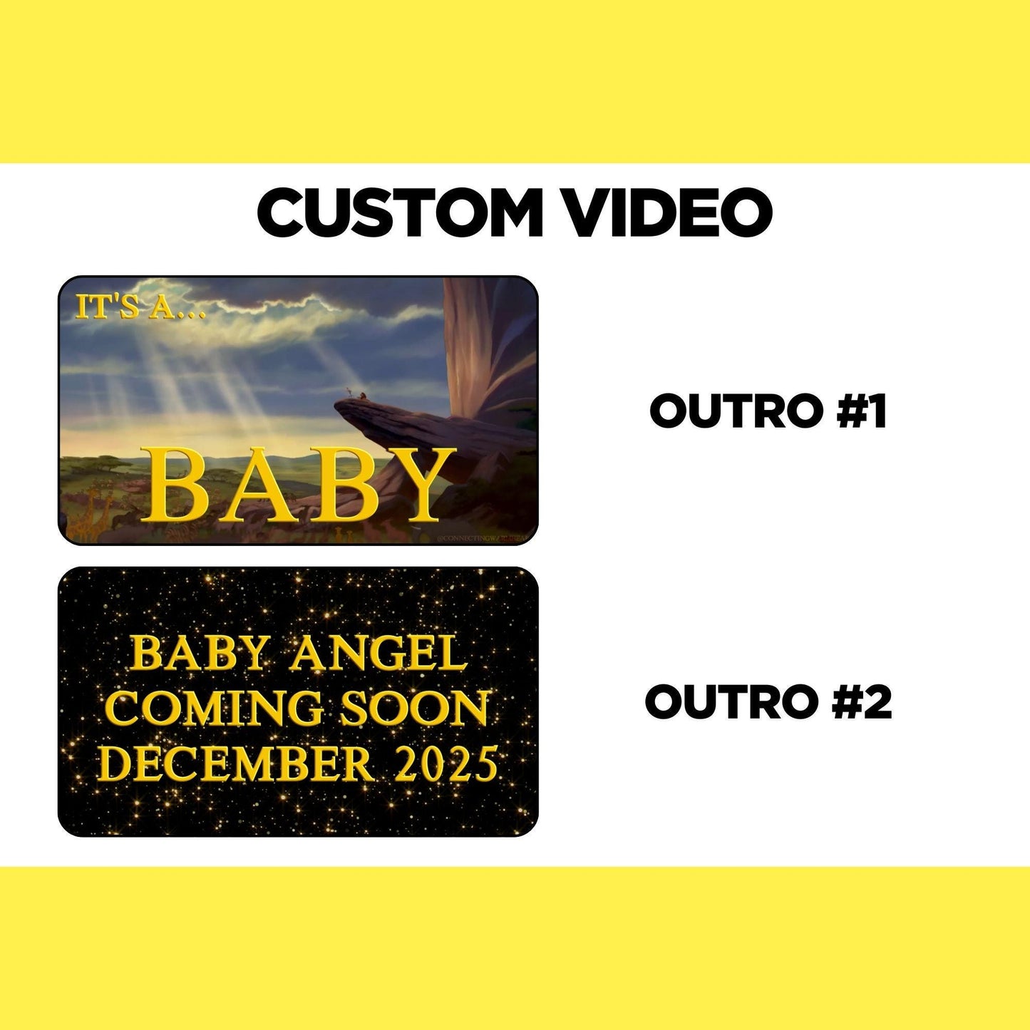 Personalized Pregnancy Announcement Video, Lion King Baby Reveal Movie, Baby Shower Video, We Are Pregnant Surprise Baby Announcement
