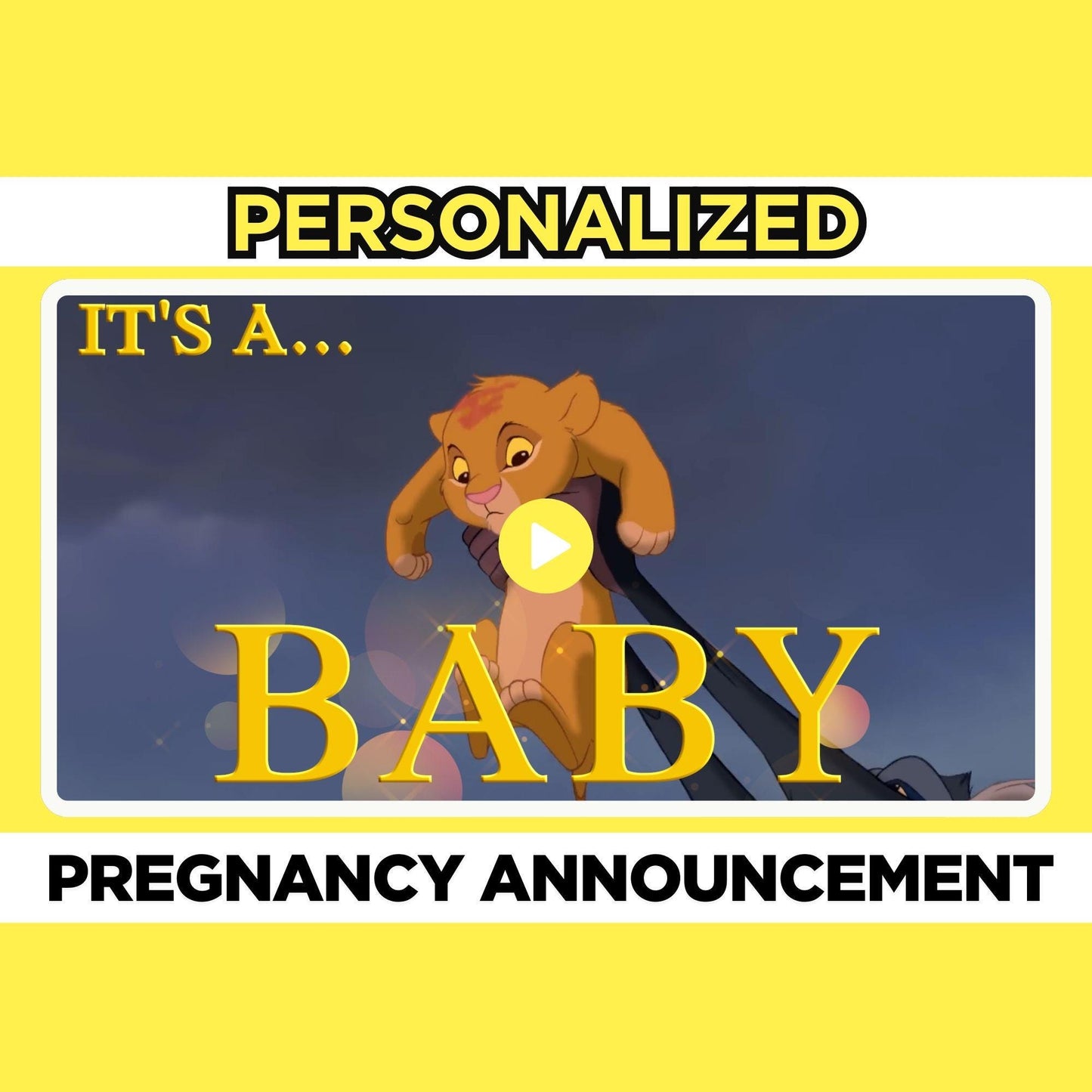 Personalized Pregnancy Announcement Video, Lion King Baby Reveal Movie, Baby Shower Video, We Are Pregnant Surprise Baby Announcement