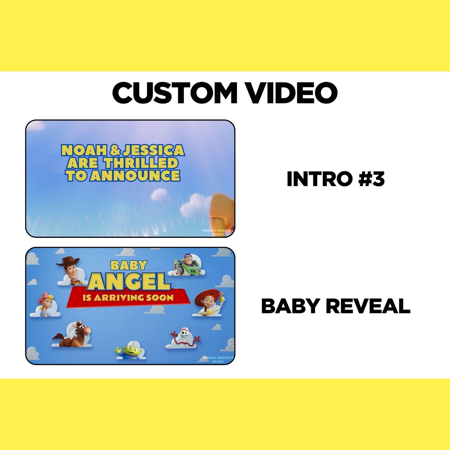 Personalized Toy Story Pregnancy Announcement Video, Baby Reveal Movie, Magical Baby Shower Video, We Are Pregnant Surprise, It's a Baby