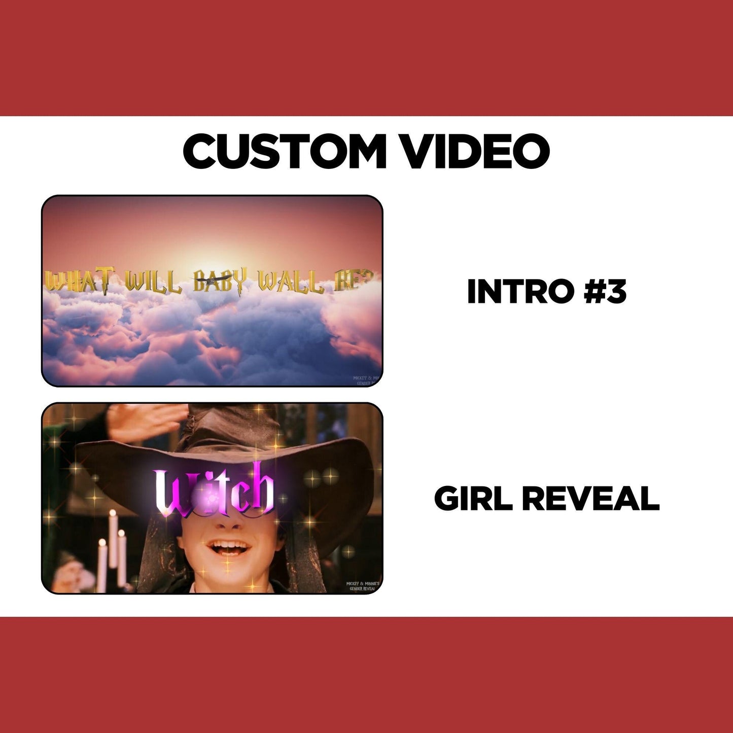 Personalized Girl Gender Reveal Movie Announcement, It's a girl Gender Reveal Video to Suprise, Witch Wizard Gender Reveal Idea Unique