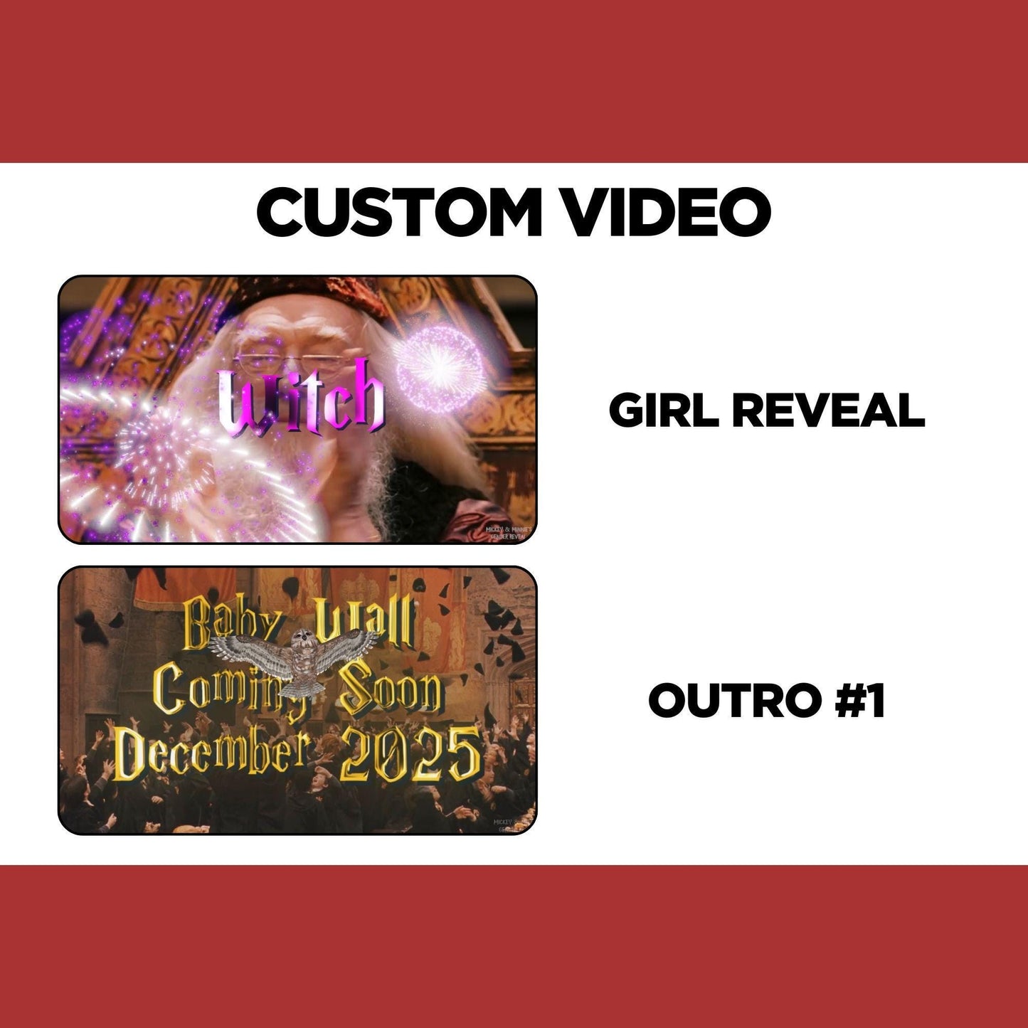 Personalized Girl Gender Reveal Movie Announcement, It's a girl Gender Reveal Video to Suprise, Witch Wizard Gender Reveal Idea Unique