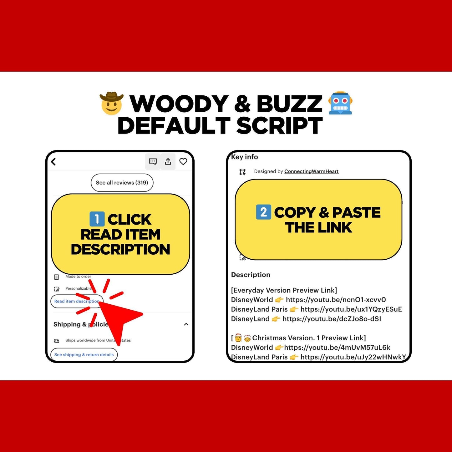 Personalized Toy Story Disney Trip Surprise Reveal Video Woody Buzz Call Kids Going to Disney World Disneyland Paris California Cruise