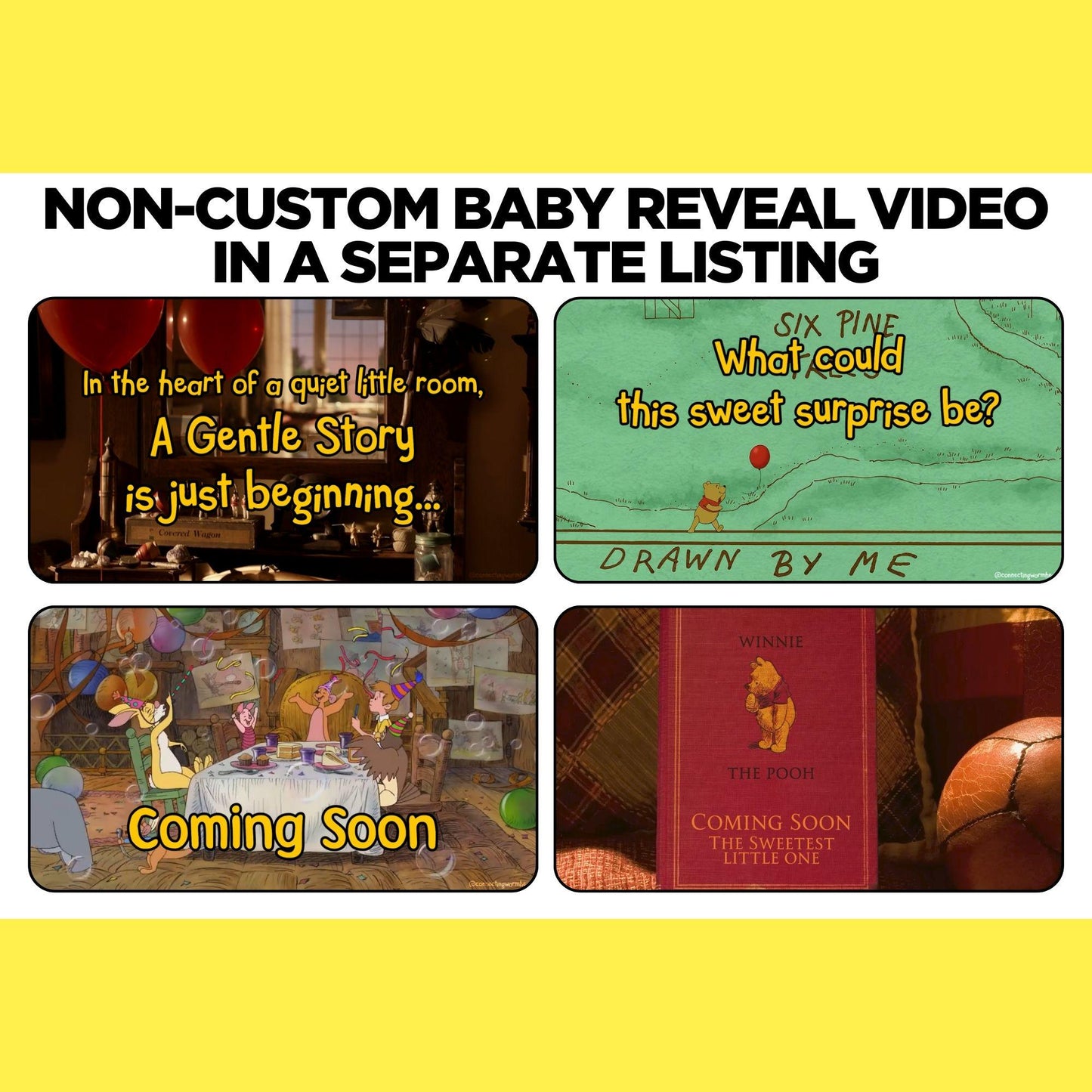 Personalized Winnie The Pooh Pregnancy Announcement Video, Bear Baby Reveal Movie, Pooh Storybook Baby Shower Video, It's a Baby Pooh Reveal