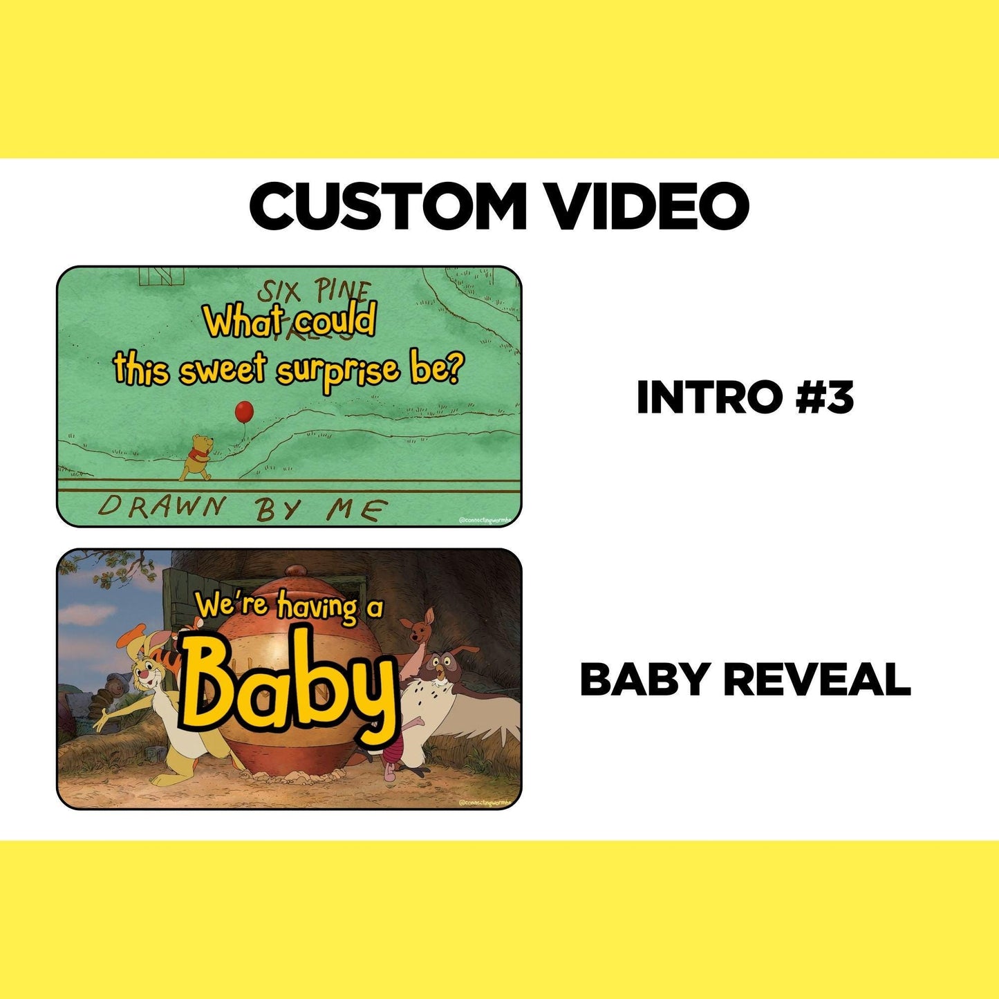 Personalized Winnie The Pooh Pregnancy Announcement Video, Bear Baby Reveal Movie, Pooh Storybook Baby Shower Video, It's a Baby Pooh Reveal