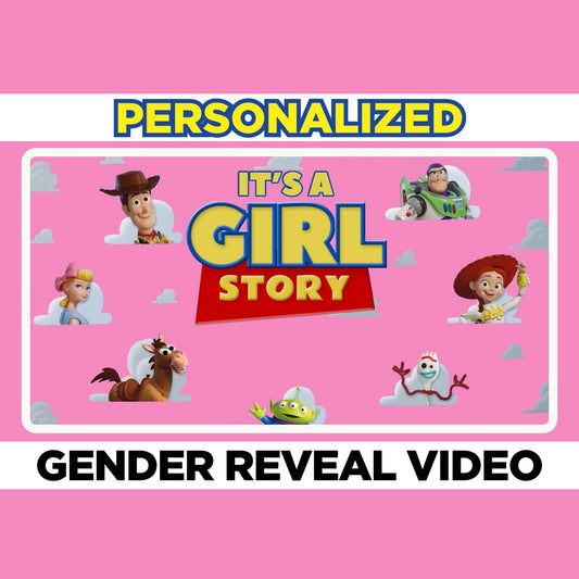 Personalized Girl Toy Story Gender Reveal Video Announcement, It's a Girl Gender Reveal Movie to Suprise, Gender Reveal Idea Unique