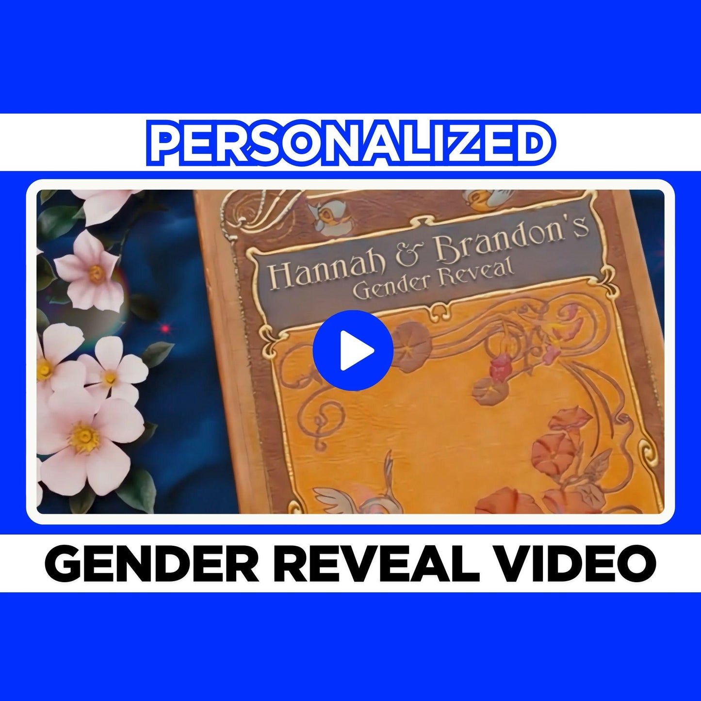Personalized Boy Enchanted Gender Reveal Video Announcement, Enchanted Storybook Gender Reveal Movie,  It's a BoyGender Reveal Idea