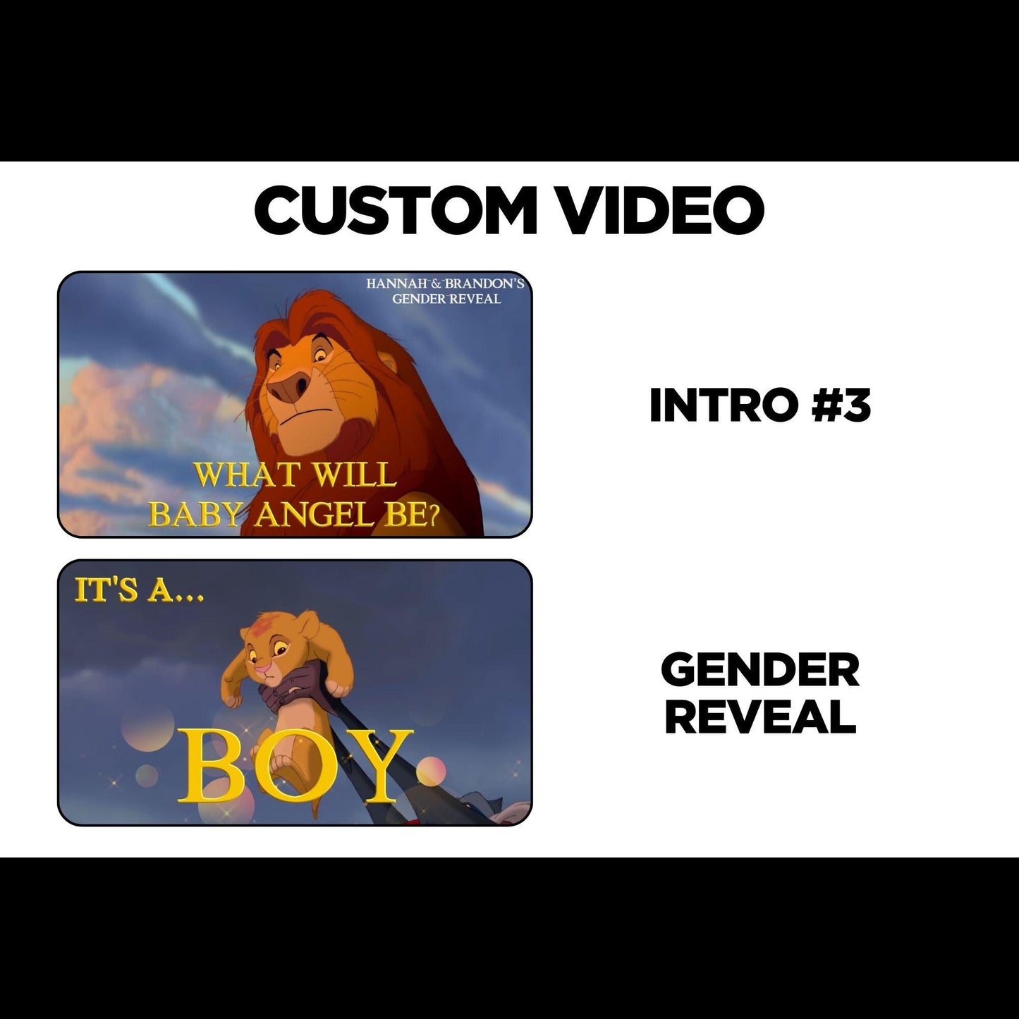 Boy Gender Reveal Movie Announcement to Family, It's a boy Gender Reveal Video to Suprise, Lion King Gender Reveal Idea Unique Confetti