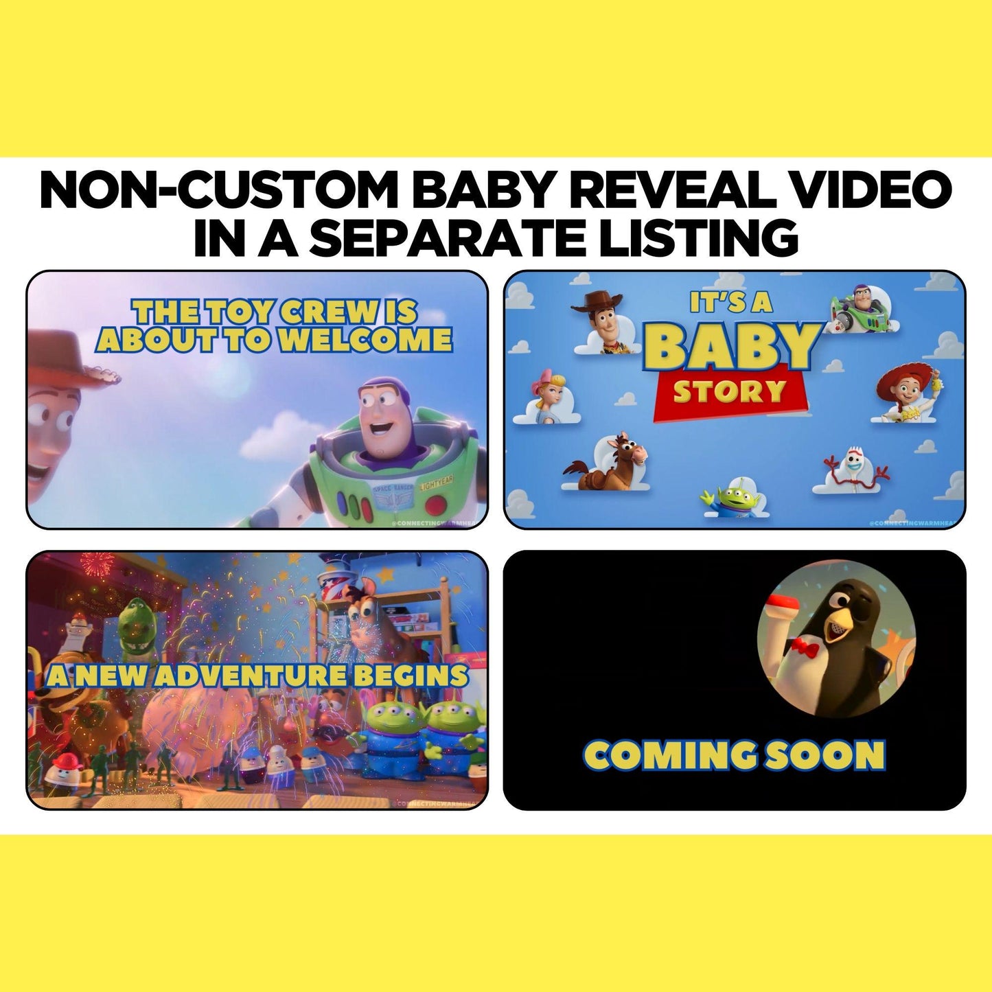 Personalized Toy Story Pregnancy Announcement Video, Baby Reveal Movie, Magical Baby Shower Video, We Are Pregnant Surprise, It's a Baby