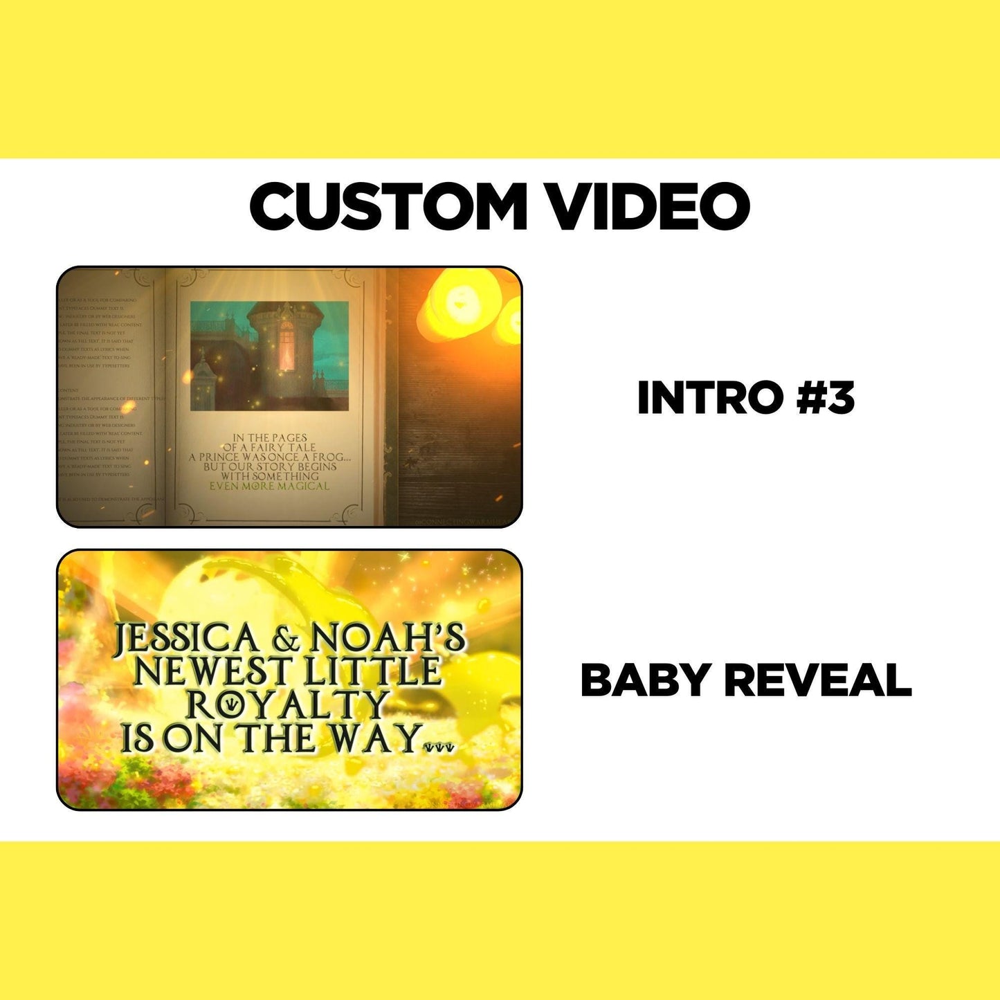 Personalized Pregnancy Announcement Video The Princess and The Frog Baby Announcement Movie, Surprise Tiana Storybook Baby Reveal Video