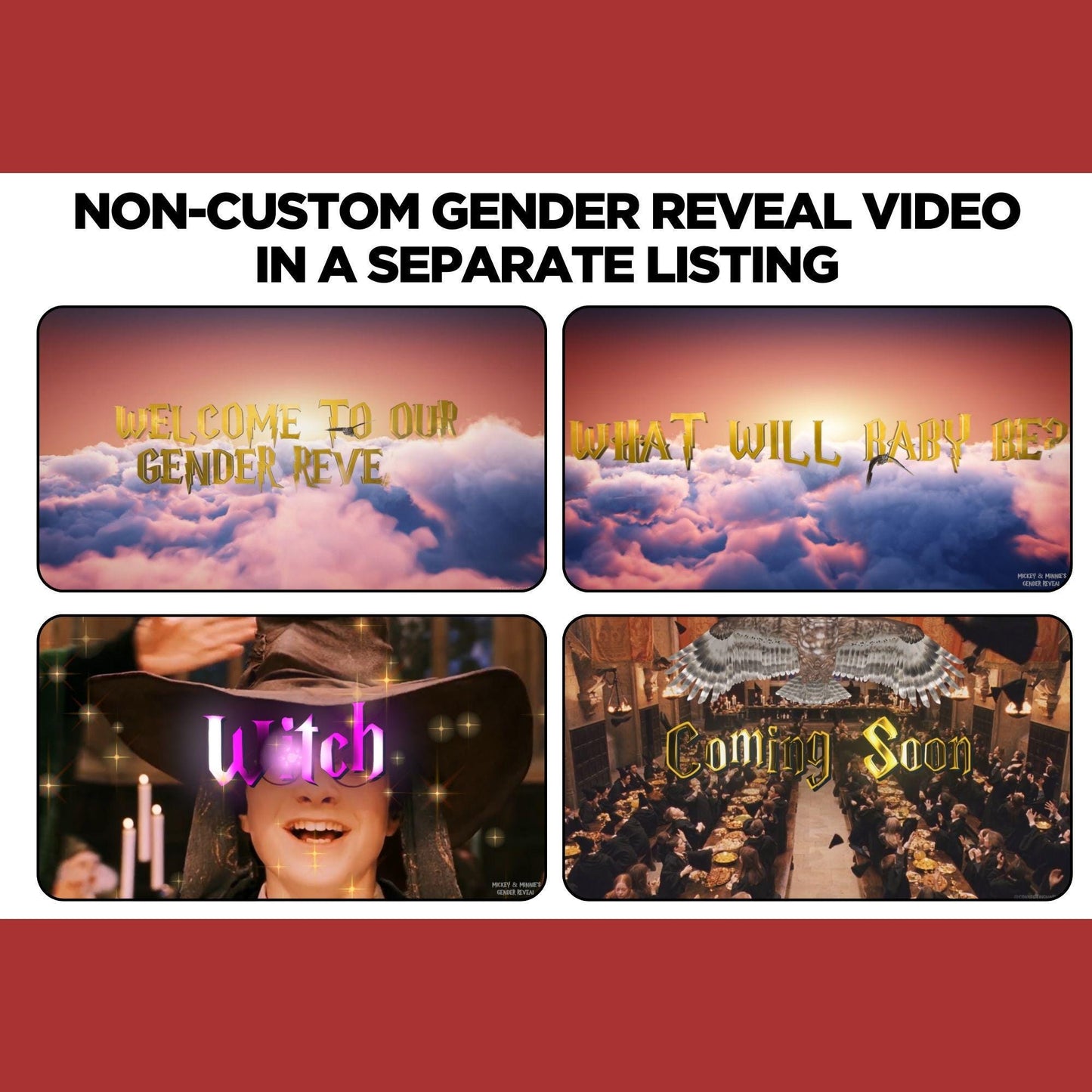 Personalized Girl Gender Reveal Movie Announcement, It's a girl Gender Reveal Video to Suprise, Witch Wizard Gender Reveal Idea Unique