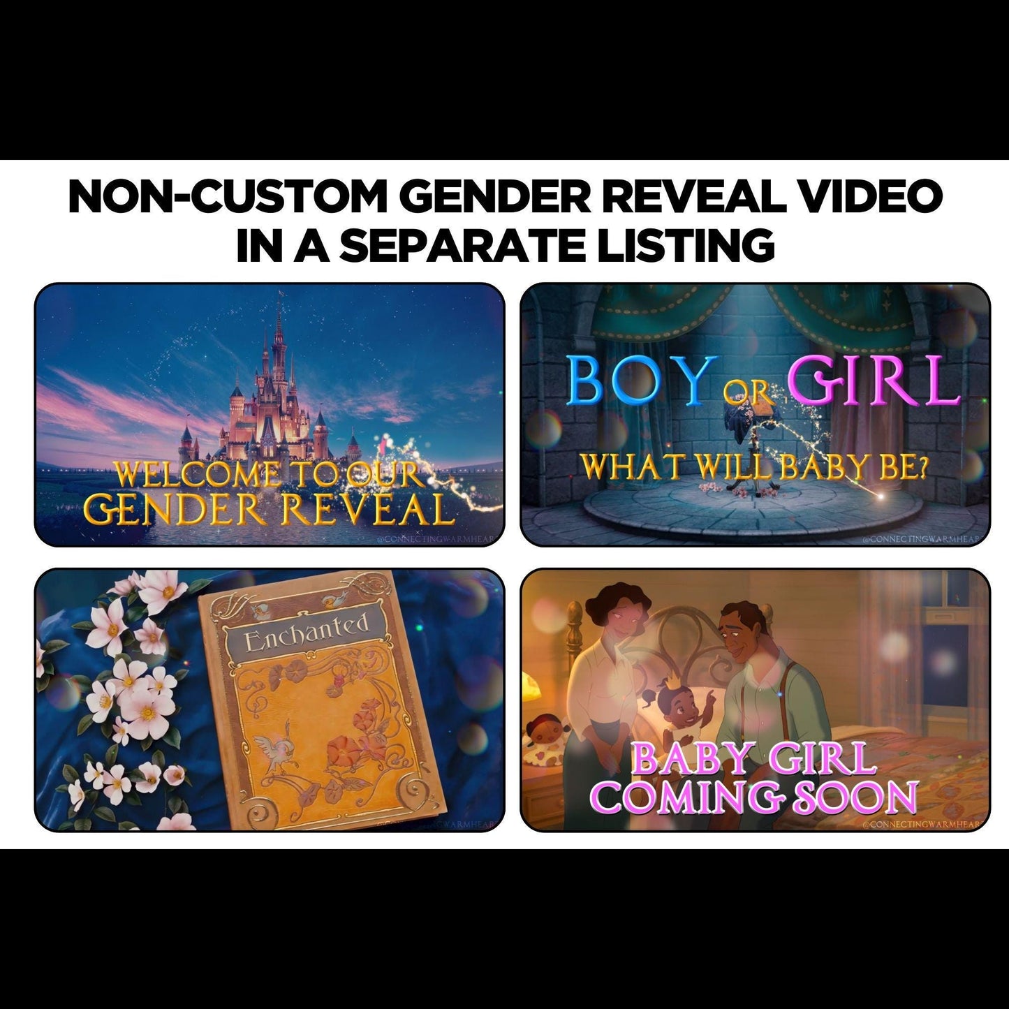 Girl Enchanted Gender Reveal Video Announcement, Enchanted Storybook Gender Reveal Movie,  It's a Girl Gender Reveal Idea Instant Download