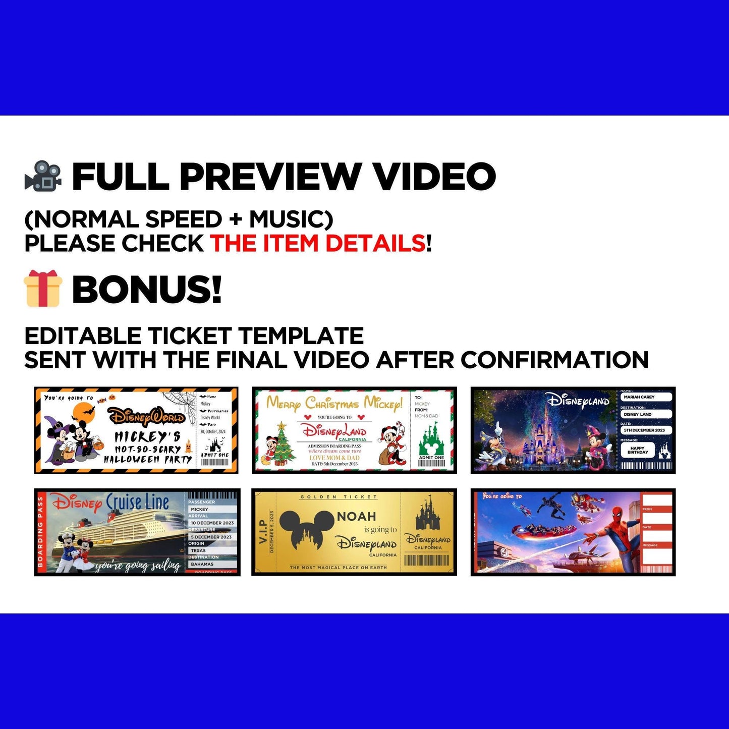 Personalized Mickey Minnie  Surprise Trip Reveal Video Message Mouse Kids Magical Disney World Land Theme Orlando Florida California Paris