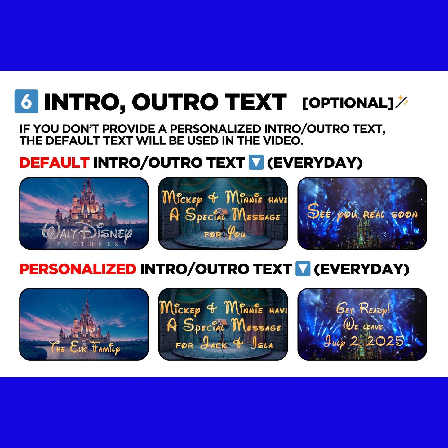 Personalized Mickey Minnie  Surprise Trip Reveal Video Message Mouse Kids Magical Disney World Land Theme Orlando Florida California Paris