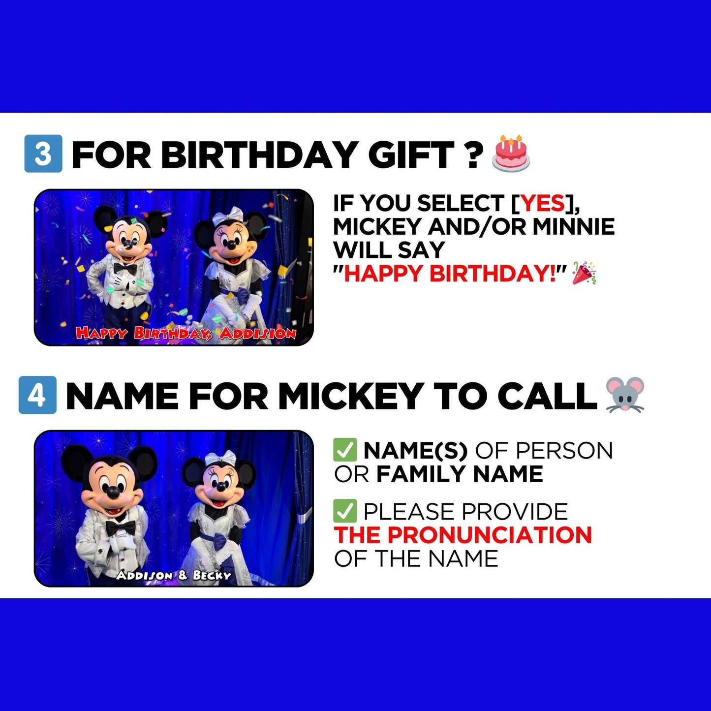 Personalized Mickey Minnie  Surprise Trip Reveal Video Message Mouse Kids Magical Disney World Land Theme Orlando Florida California Paris