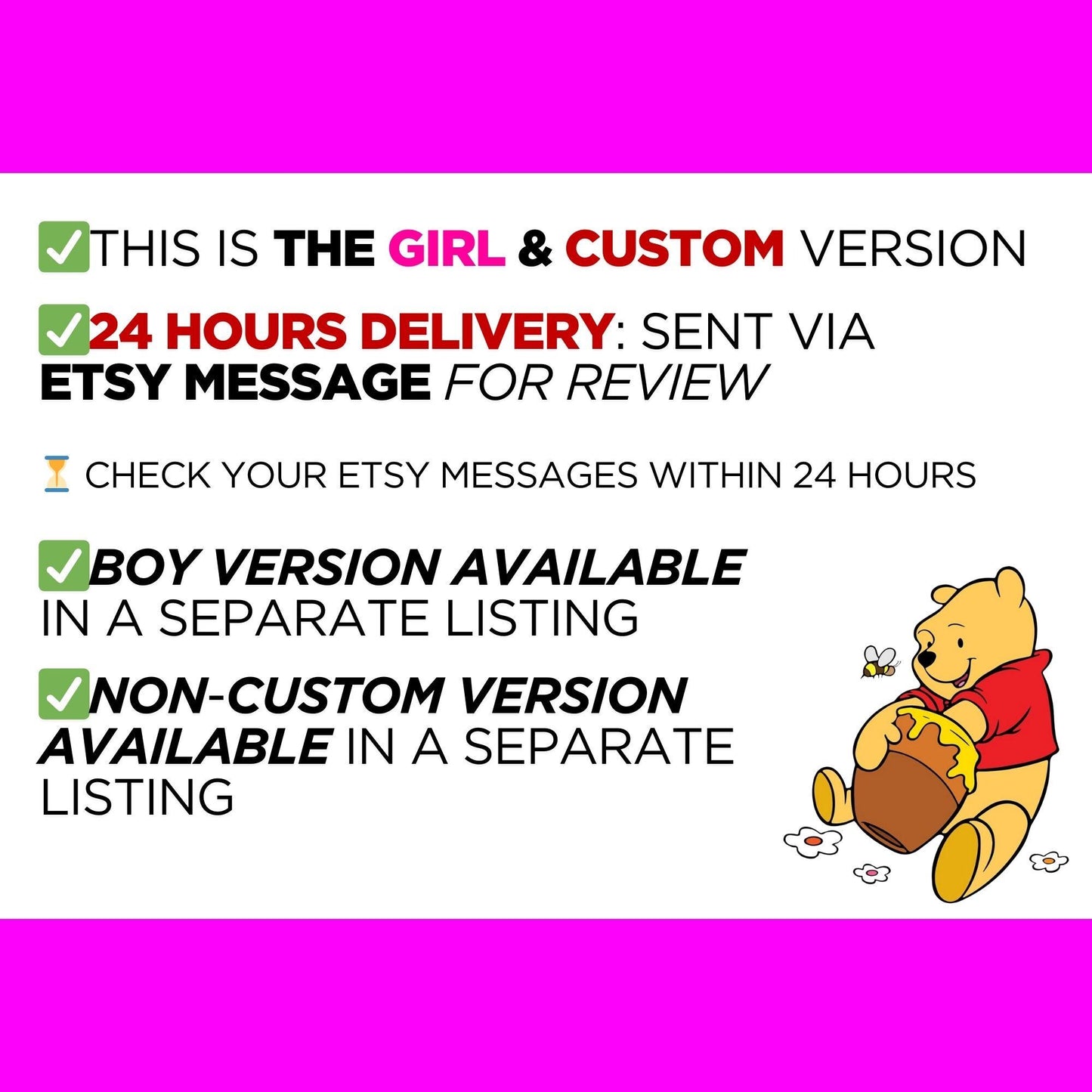 Personalized Winnie The Pooh Gender Reveal Video Announcement Girl, Pooh Storybook Gender Reveal Video, Bear Gender Reveal Movie, Its a Girl
