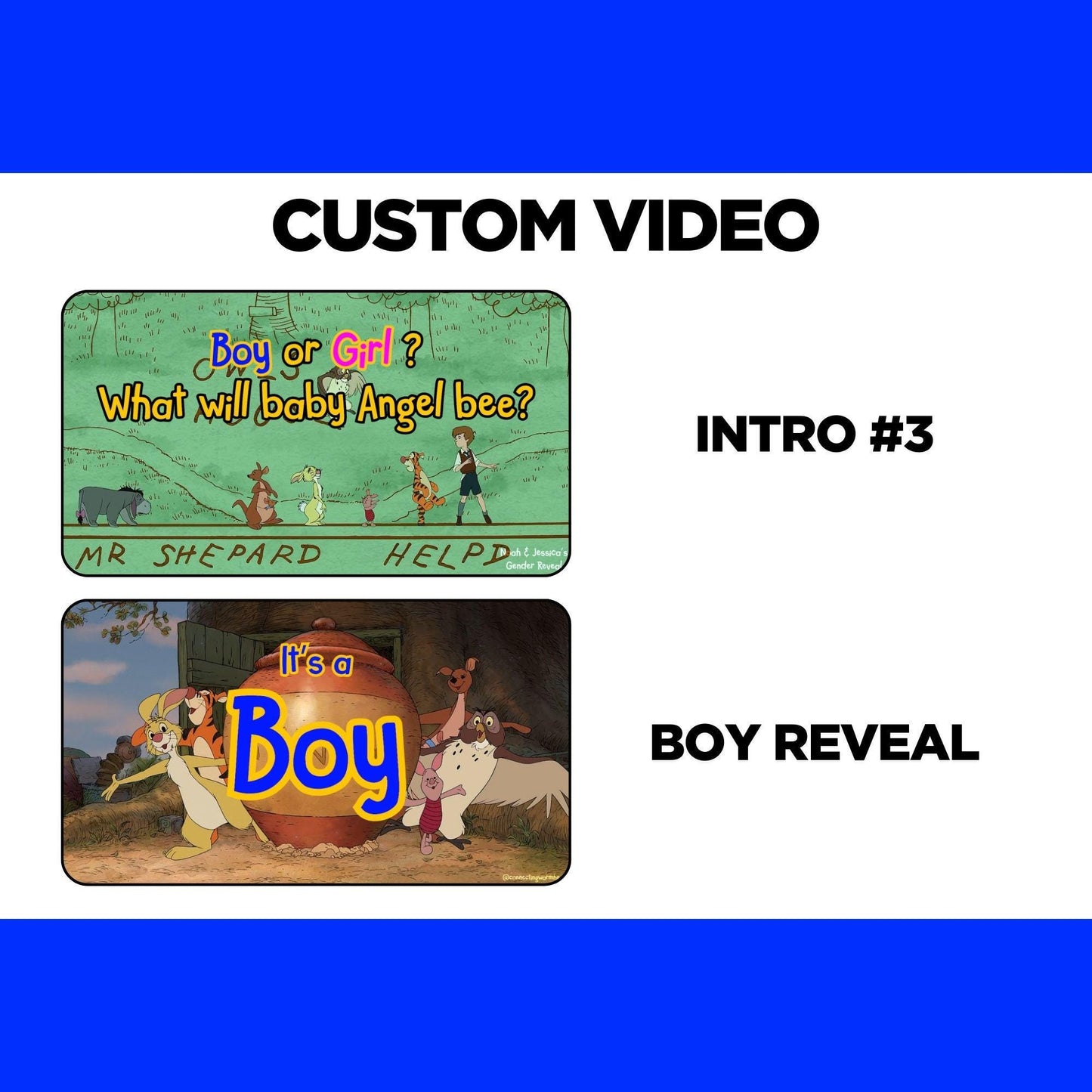 Personalized Winnie The Pooh Gender Reveal Video Announcement Boy, Pooh Storybook Gender Reveal Video, Bear Gender Reveal Movie, Its a Boy
