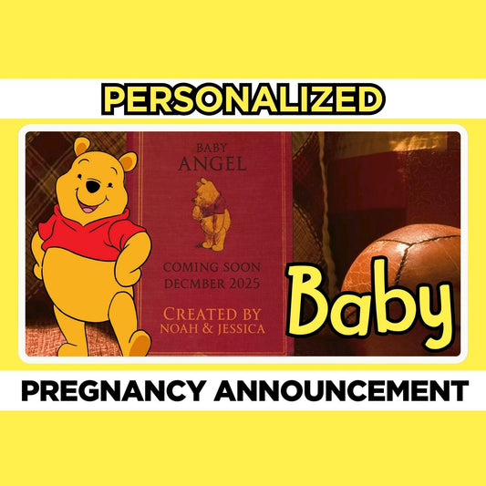 Personalized Winnie The Pooh Pregnancy Announcement Video, Bear Baby Reveal Movie, Pooh Storybook Baby Shower Video, It's a Baby Pooh Reveal