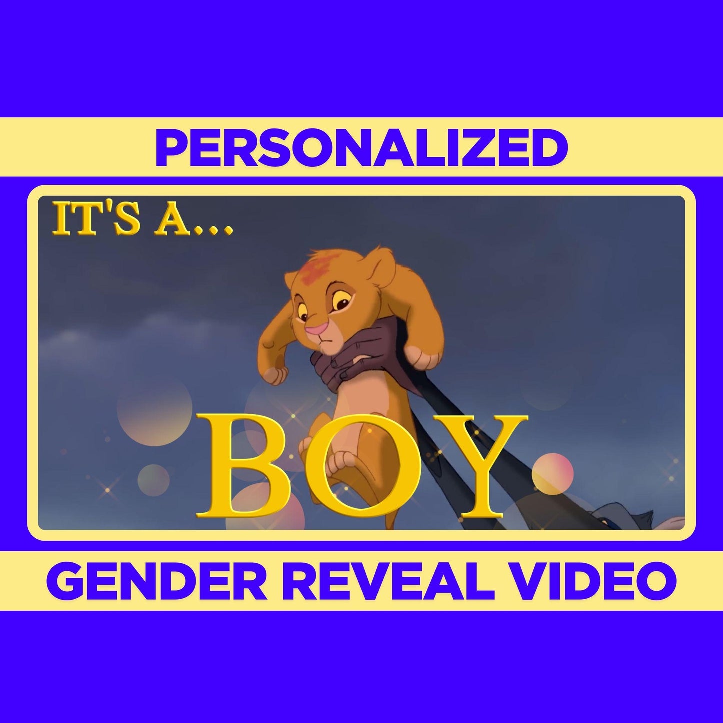 Boy Gender Reveal Movie Announcement to Family, It's a boy Gender Reveal Video to Suprise, Lion King Gender Reveal Idea Unique Confetti