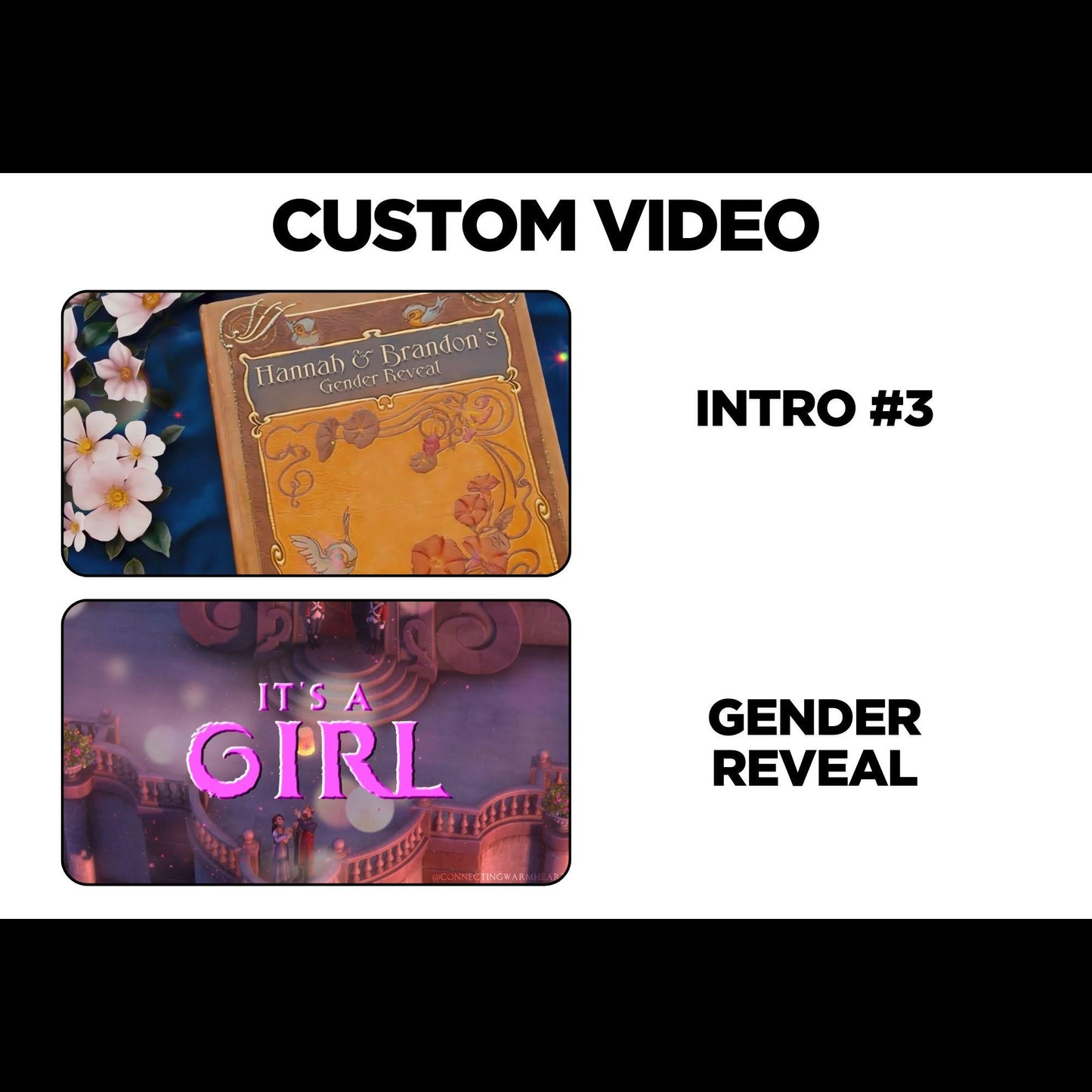 Girl Enchanted Gender Reveal Video Announcement, Enchanted Storybook Gender Reveal Movie,  It's a Girl Gender Reveal Idea Instant Download