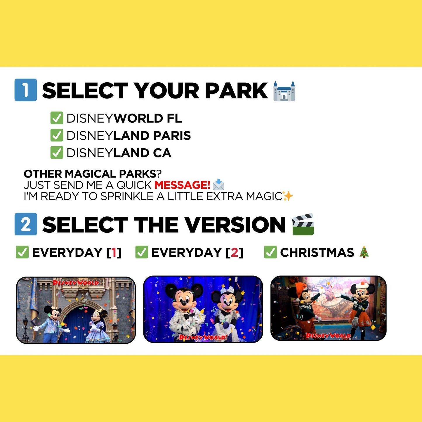 Personalized Disney Trip Surprise Reveal Video Message Mickey Minnie Call Kids Going to Disney World Disneyland Paris California DisneyWorld