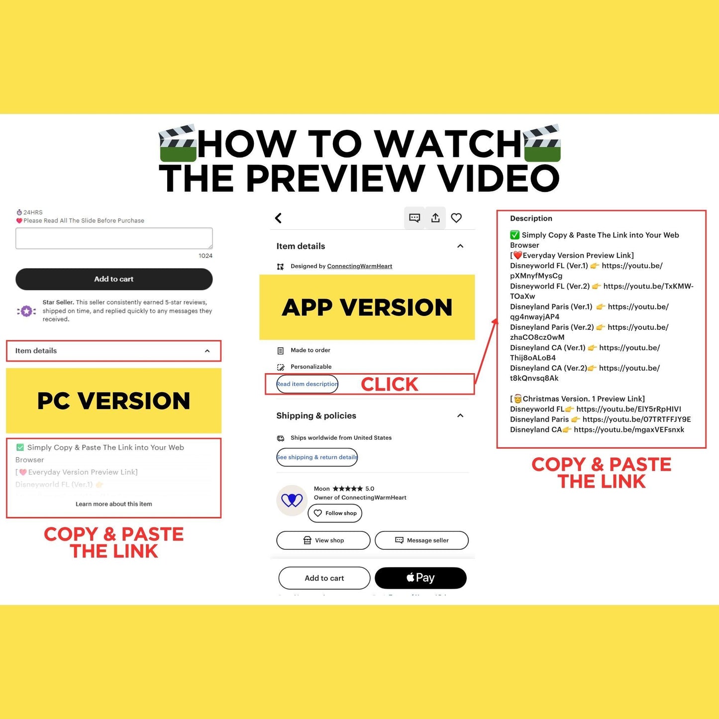 Personalized Disney Trip Surprise Reveal Video Message Mickey Minnie Call Kids Going to Disney World Disneyland Paris California DisneyWorld